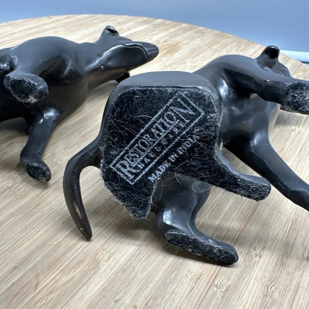 Restoration Hardware Cast Brass/Bronze Labrador Dog Retriever Bookends Sculpture